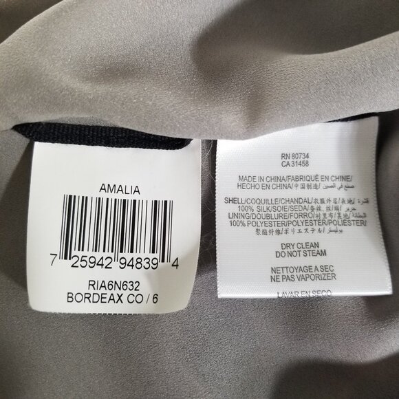 BCBG Max Azaria Silk Peplum Dress Size 6 Artsy Amelia Sheath - Picture 7 of 8